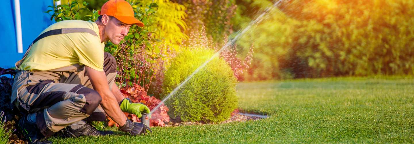 A neatly manicured lawn with lush green grass, trimmed edges, and vibrant flowers, showcasing the beauty of well-maintained outdoor space.