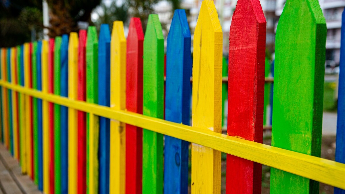 rgb coloured fence