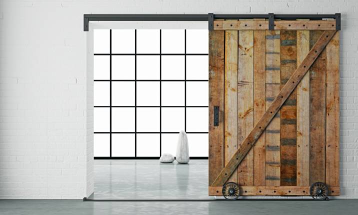 a sliding barn door