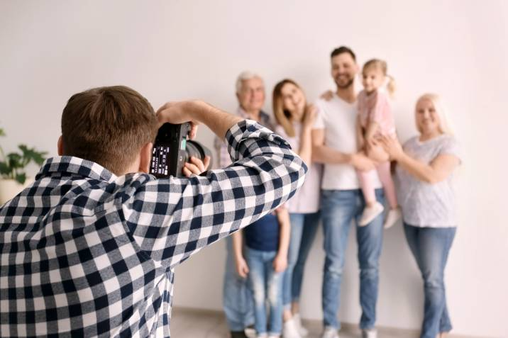 photographer shooting a family picture