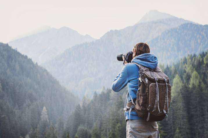 landscape photographer out in the mountains