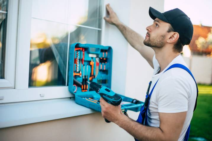 handyman working outdoors