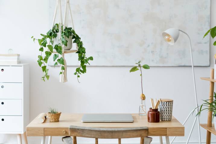 tidy, dust-free desk