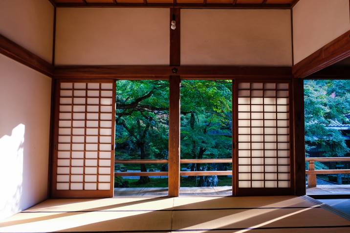 Japanese zen sliding screen door