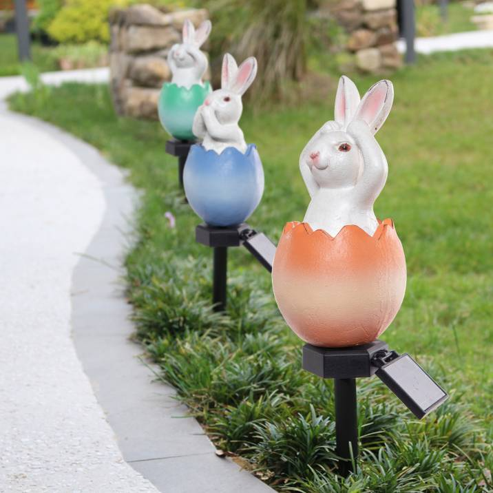 bunny light garden statues