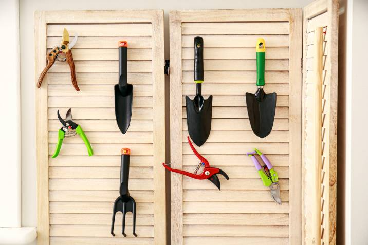 well organised garden toolshed