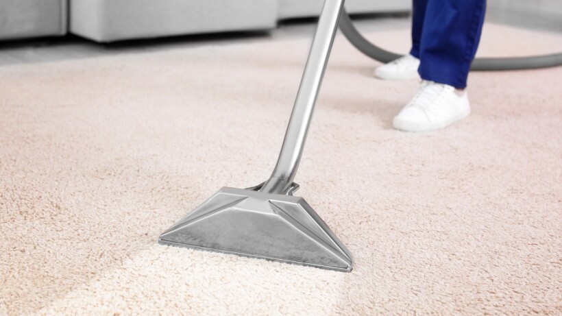 Steam cleaning carpets vs shampooing - a carpet cleaner deep cleaning a carpet