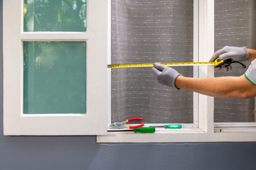 window screen installation - Measuring a window frame to fit a new window screen.