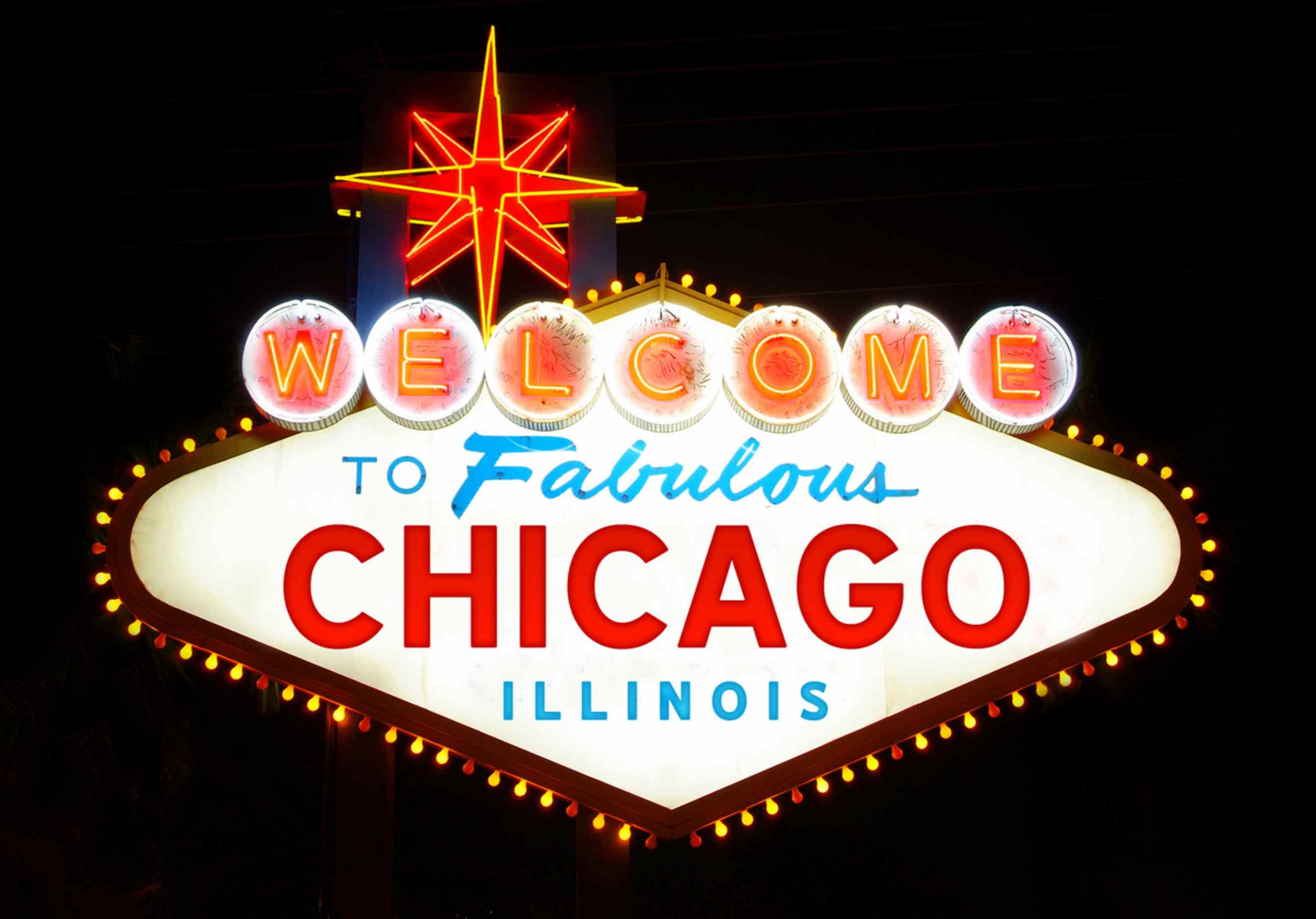 Chicago city welcome sign, highlighting the destination for New York City to Chicago moving